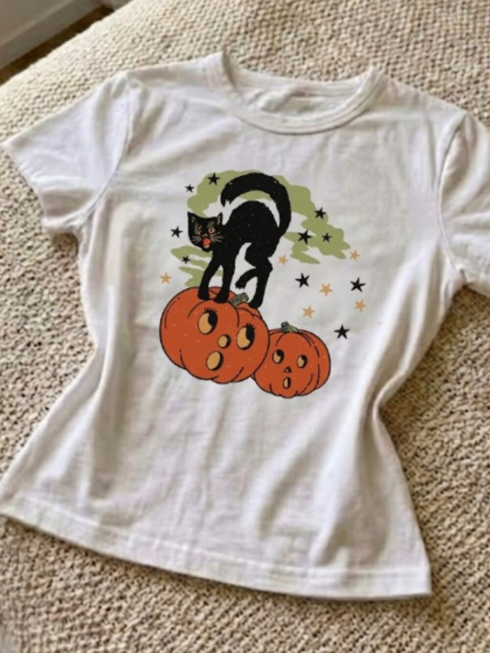 Cat Pumpkin Halloween Baby Tee